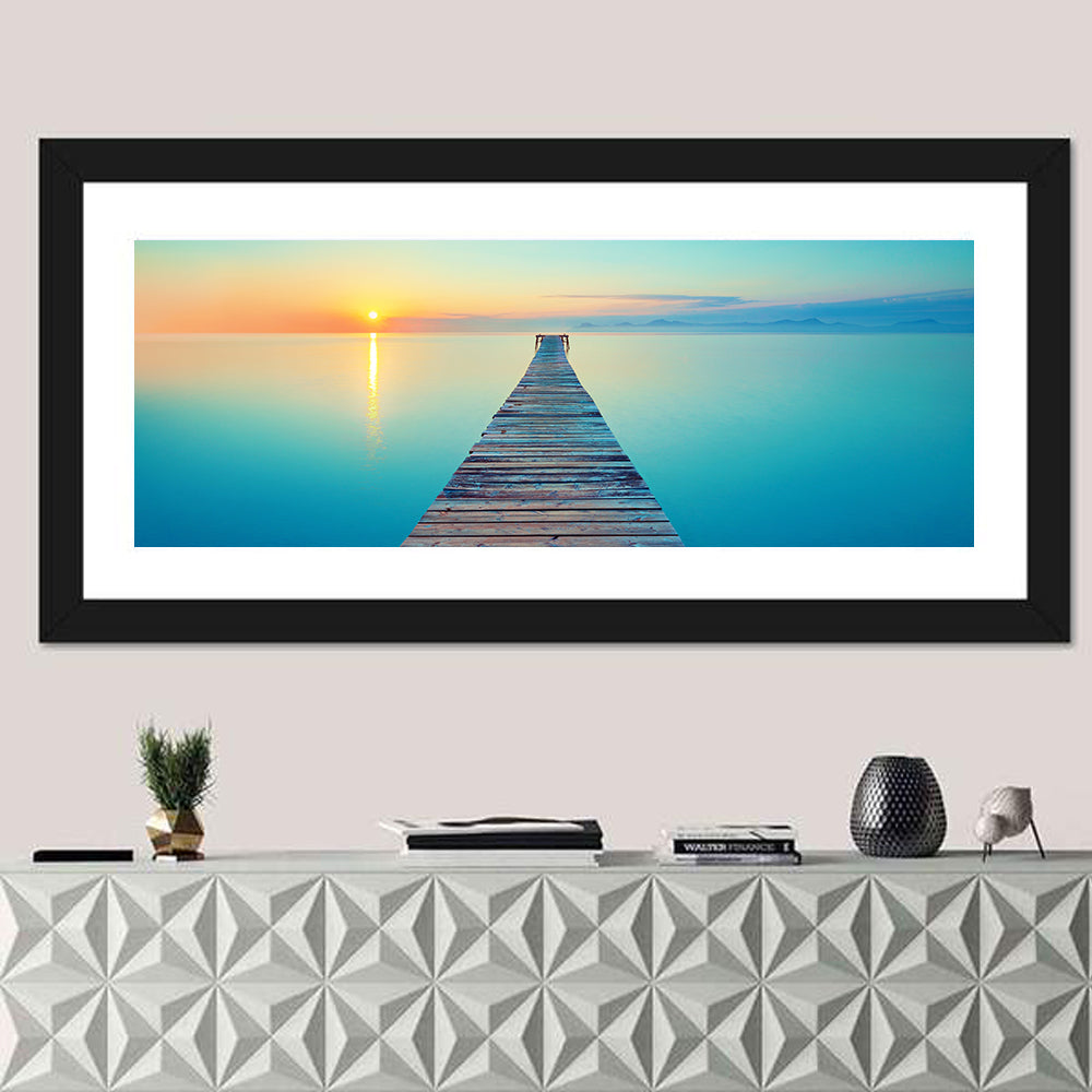 Wooden Footbridge at Sunset Wall Art