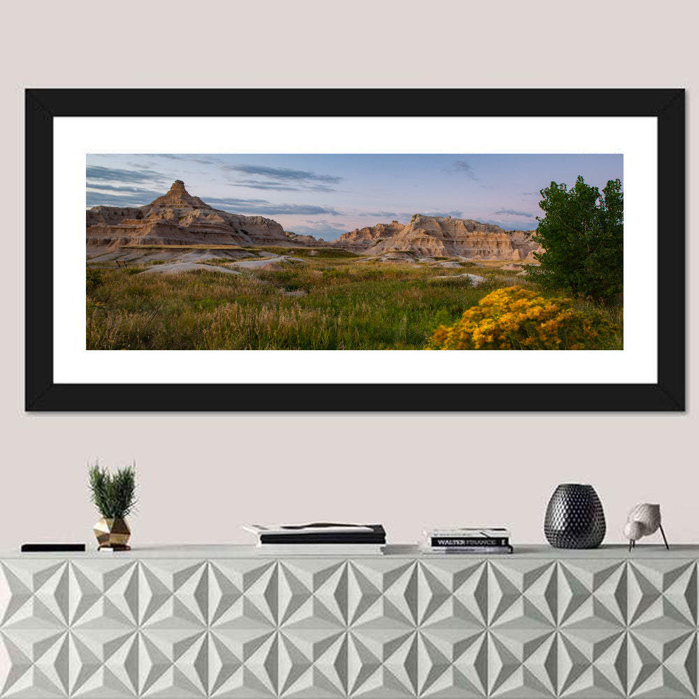 Badlands Golden Hour Meadow Wall Art