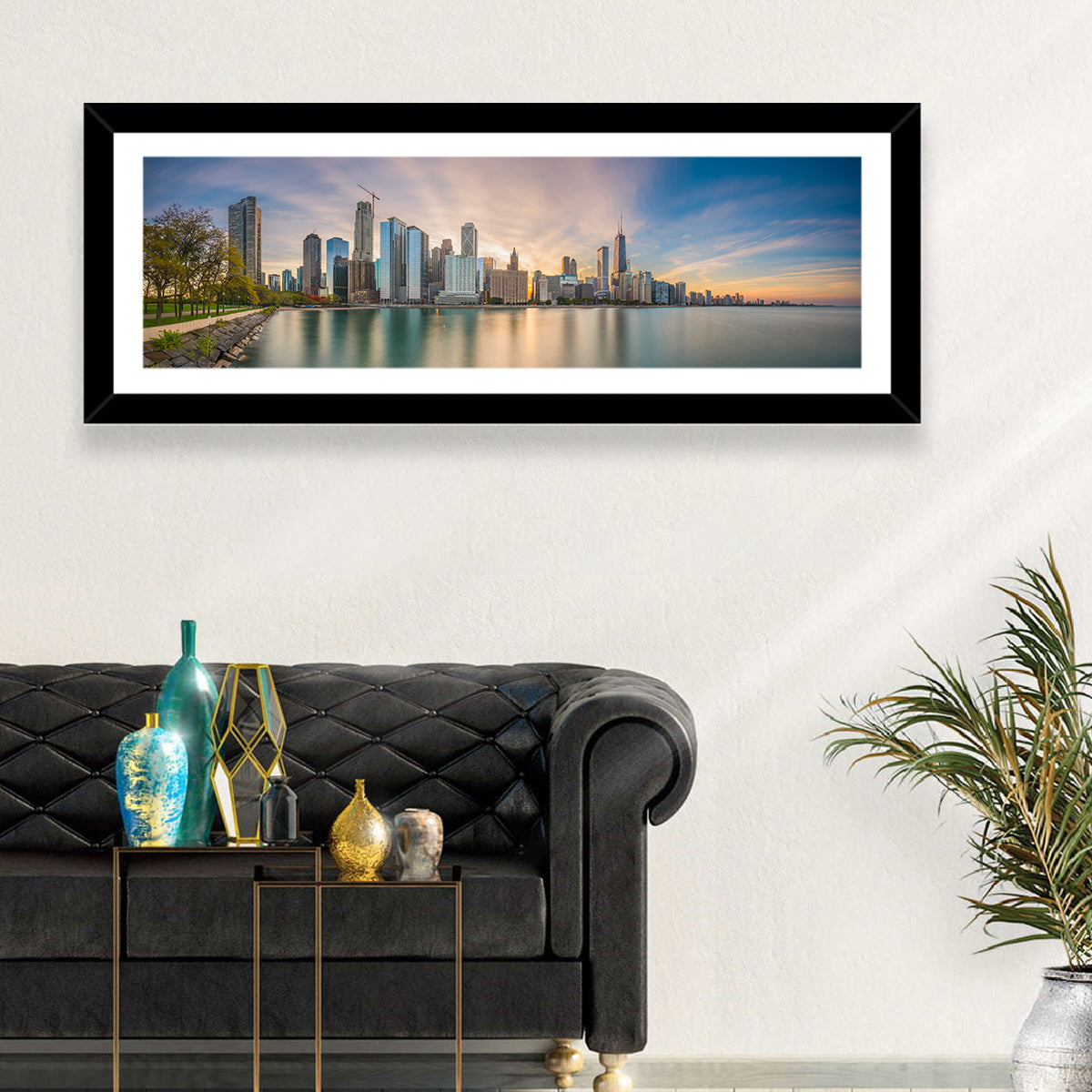 Chicago Skyline at Golden Hour Wall Art