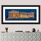 Illuminated Parthenon at Night Wall Art