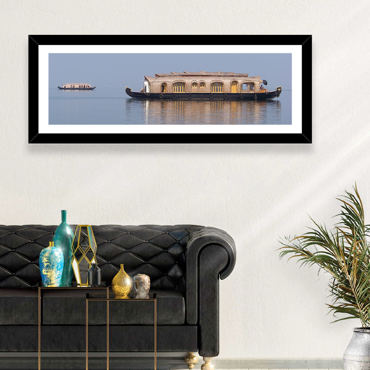 Thatched Houseboat on Vembanad Lake Wall Art