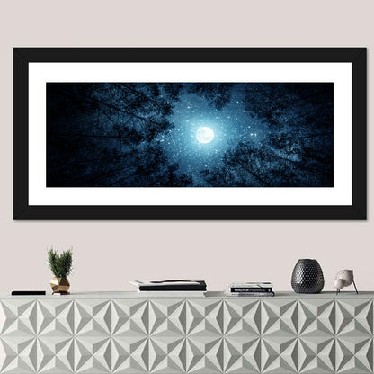 Full Moon Over Forest Wall Art
