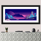 Purple Harbor Skyline Wall Art