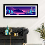 Purple Harbor Skyline Wall Art