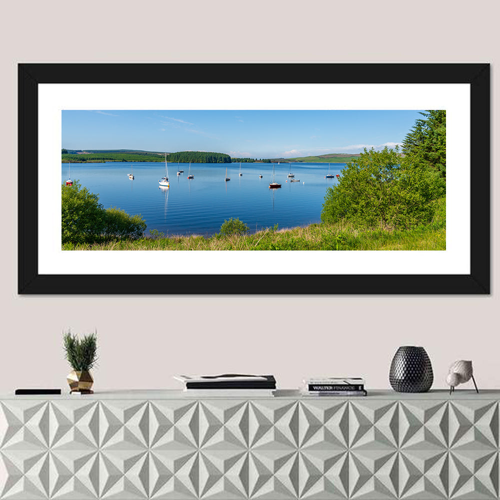 Anchored Sailboats at Llyn Brenig Wall Art