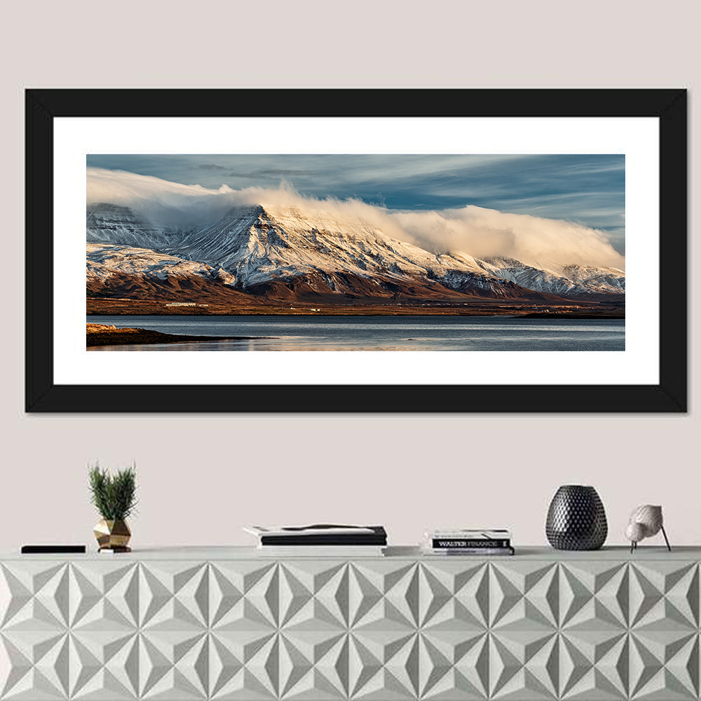 Reykjavik Golden Hour Mountains Wall Art