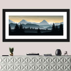 Misty Hills Sunset Silhouette Wall Art