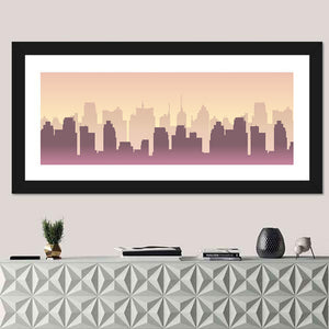 City Buildings Silhouette Wall Art