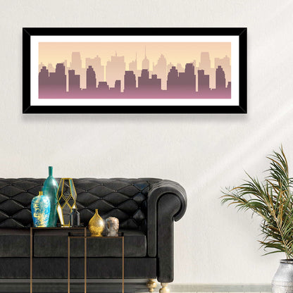 Silhouetted City Skyline Wall Art