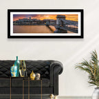 Budapest Chain Bridge at Golden Dusk Wall Art