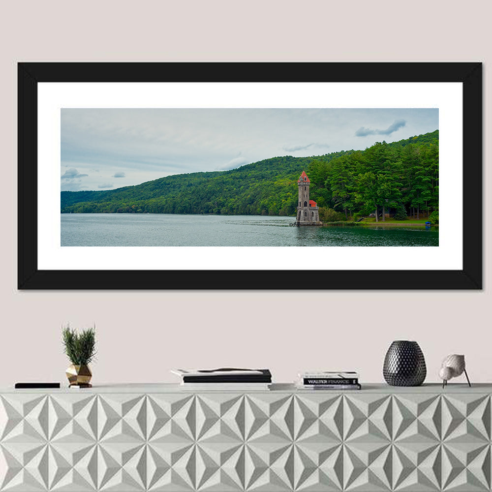 Otsego Lake View with Stone Tower Wall Art