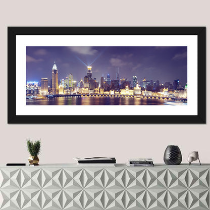 Shanghai Night Skyline Wall Art