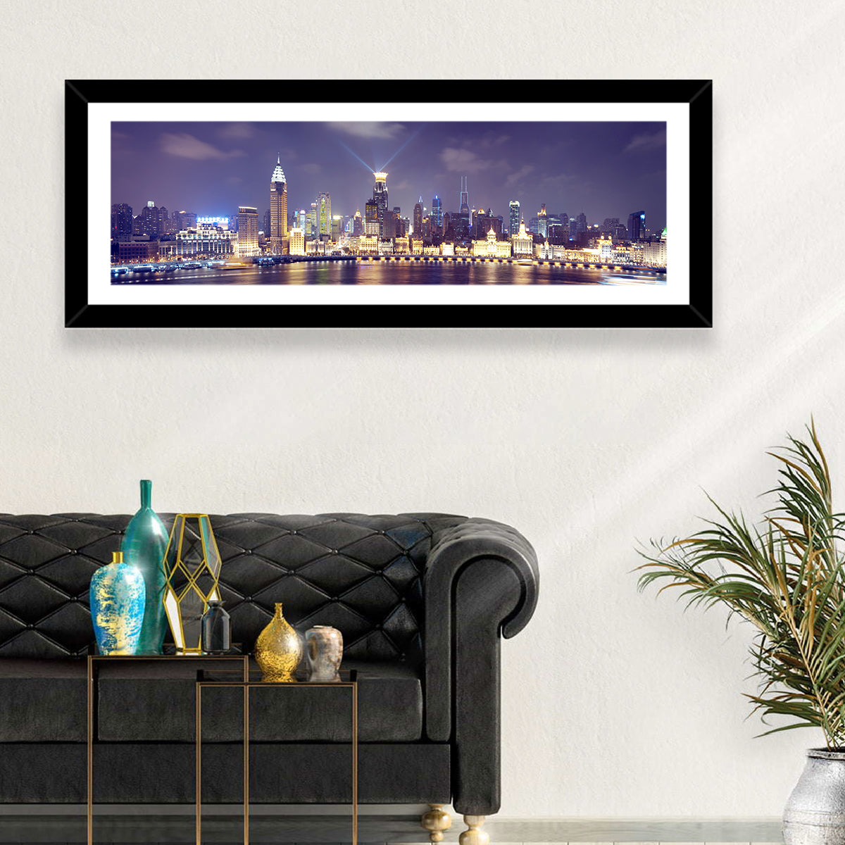Shanghai Night Skyline Wall Art