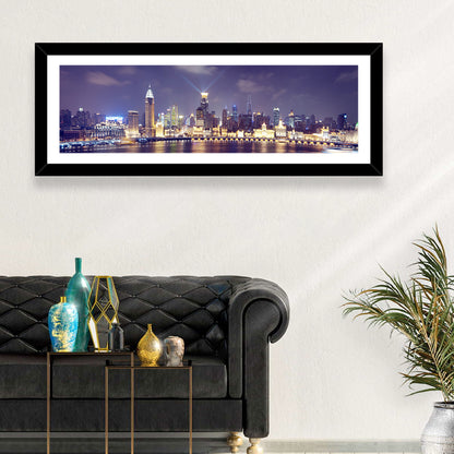 Shanghai Night Skyline Wall Art