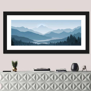 Realistic Mountains Silhouette Wall Art