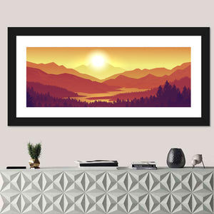 Pine Forest & Mountains Wall Art