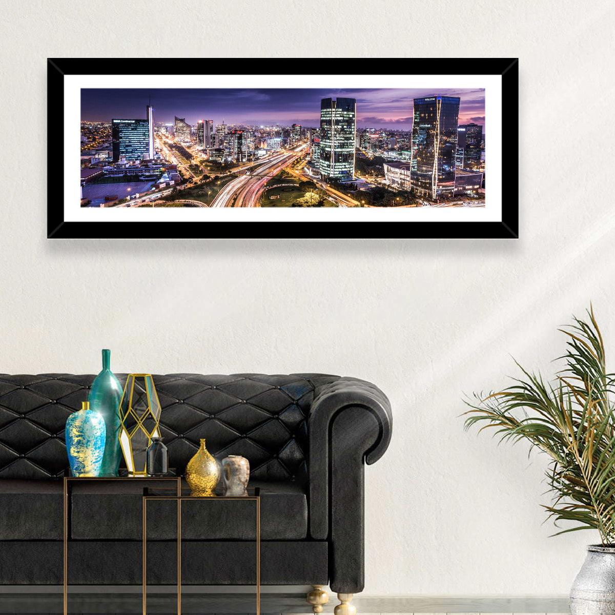 Lima Night Skyline Wall Art