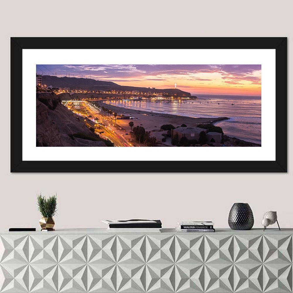 Playa Agua Dulce, Lima Wall Art in a room, panoramic