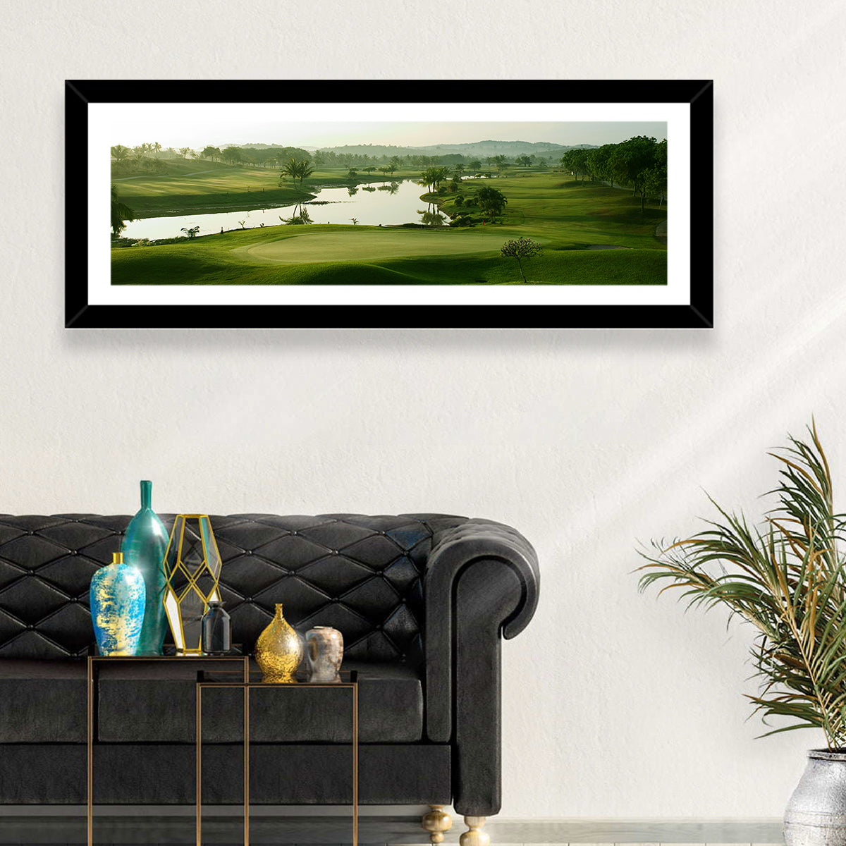 Golden Hour Putting Green by the Lake Wall Art