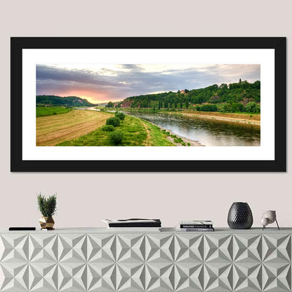 Elbe River at Golden Hour Wall Art