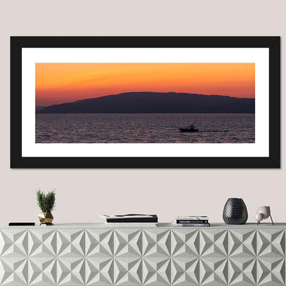 Lake Iznik Boat at Dusk Wall Art