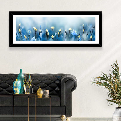Blue Bellflowers and Yellow Buds Wall Art