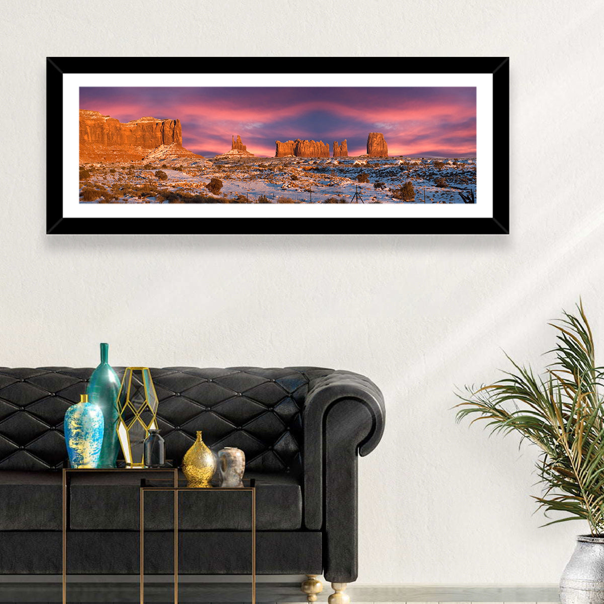 Snow-dusted Monument Valley Sunset Wall Art