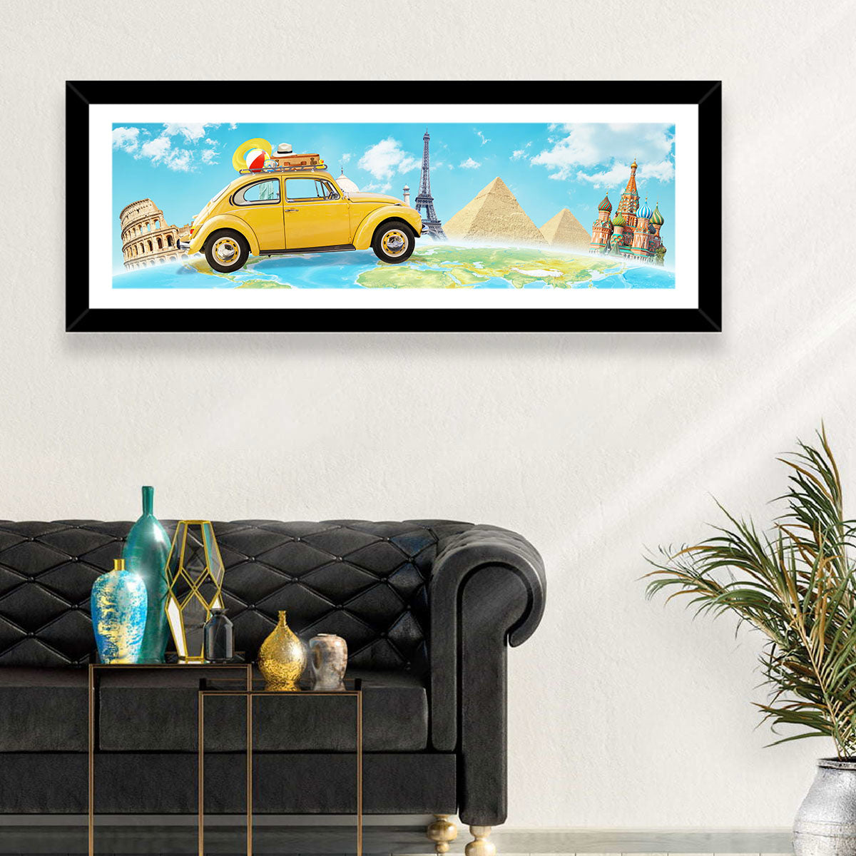 Yellow Beetle World Road Trip Wall Art