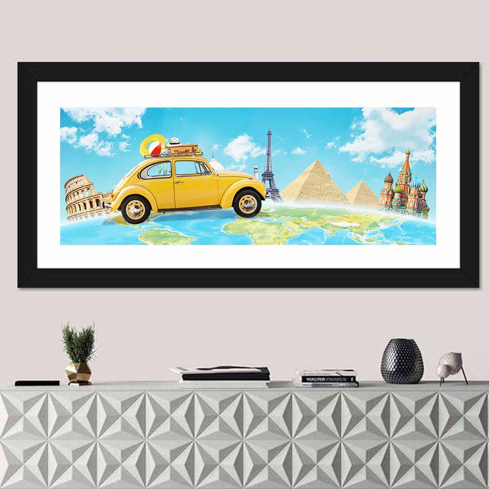 Yellow Beetle World Road Trip Wall Art