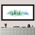 Misty Pine Forest Watercolor Wall Art