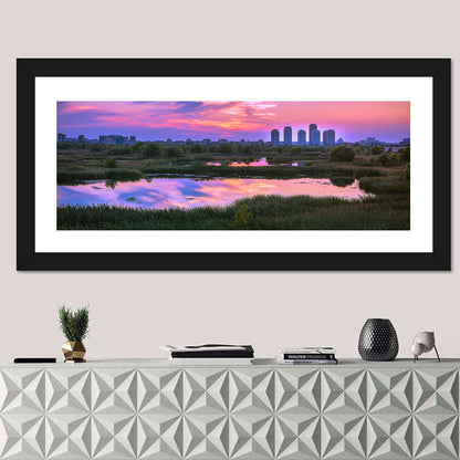 Vacaresti Park Sunset Reflection Wall Art
