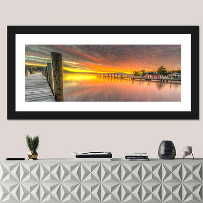Meredith Bay Pier at Sunrise Wall Art