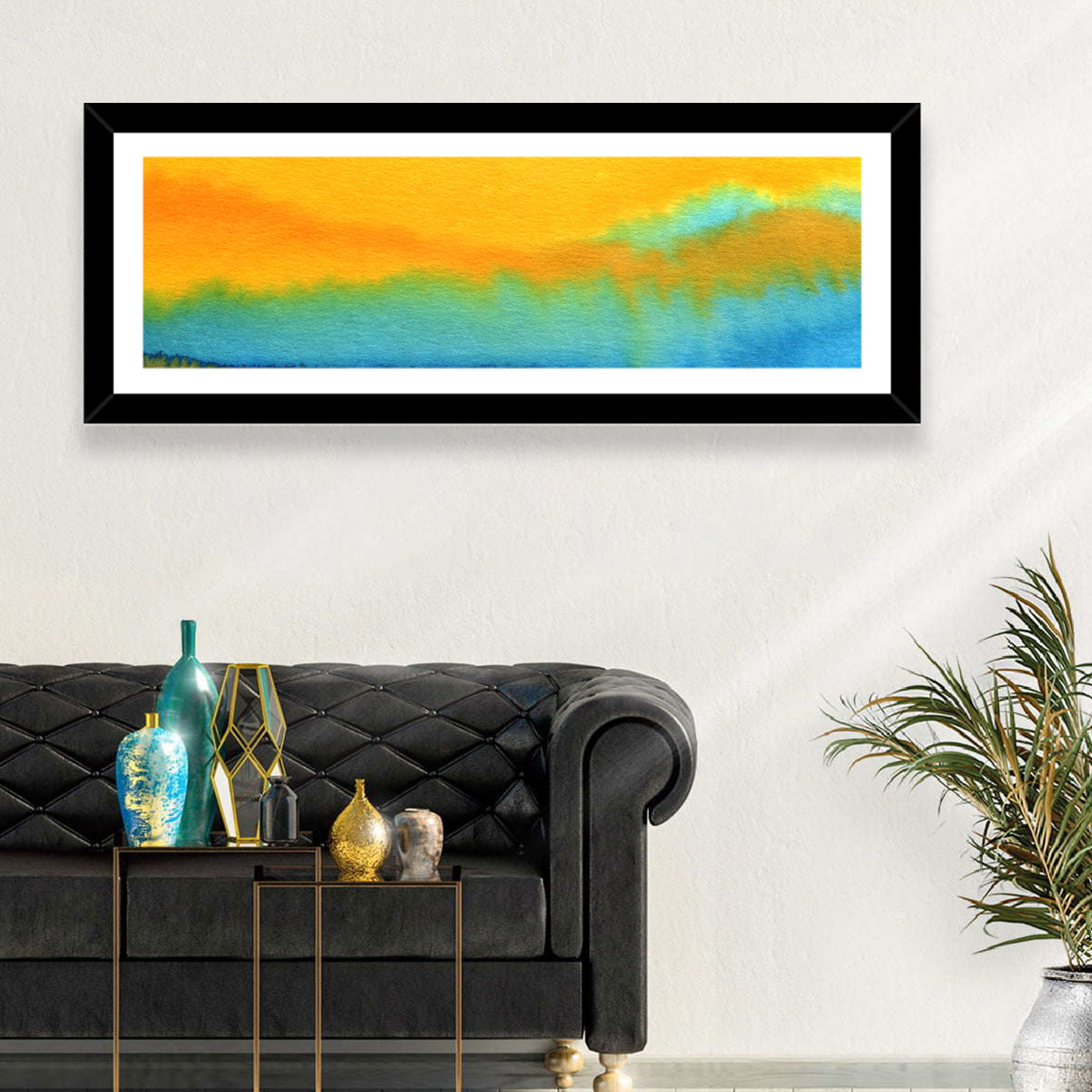 Sunset Horizon Watercolor Wall Art