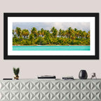 Turquoise Lagoon Palm Tree Beach Wall Art