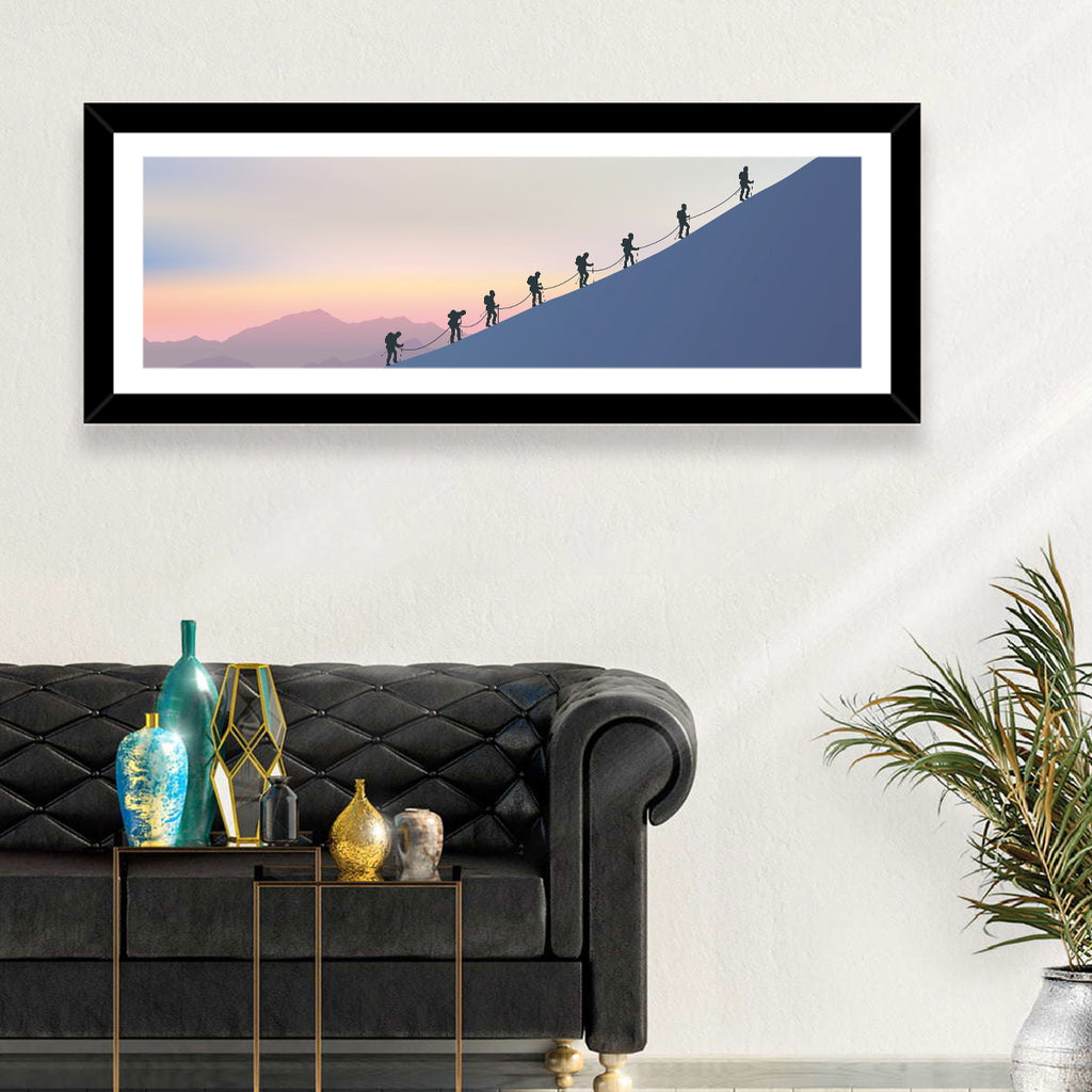 Eight Mountaineers at Dawn Wall Art