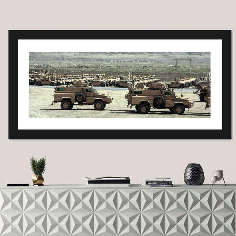 Mrap Vehicles in Desert Landscape Wall Art