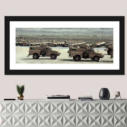 Mrap Vehicles in Desert Landscape Wall Art