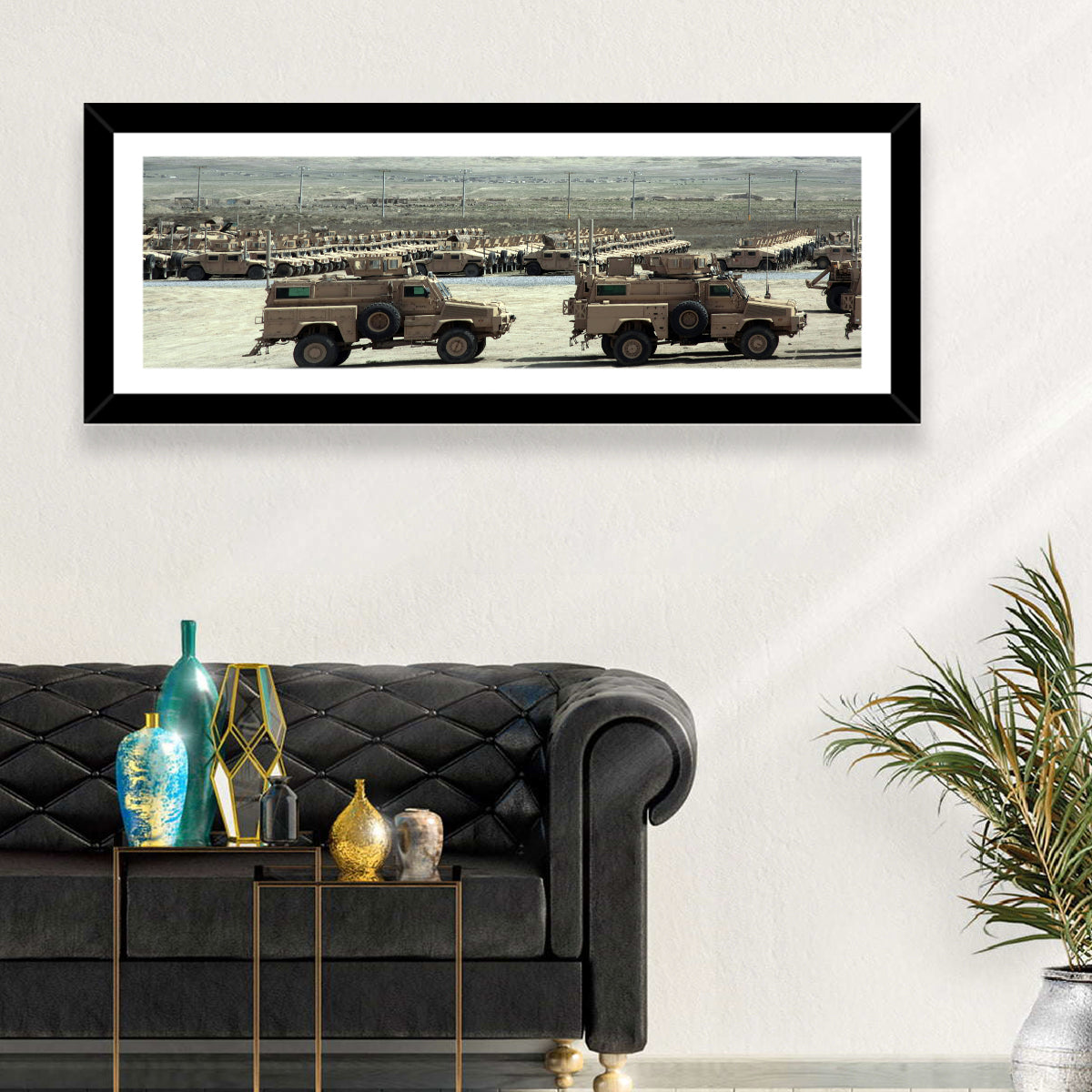 Mrap Vehicles in Desert Landscape Wall Art