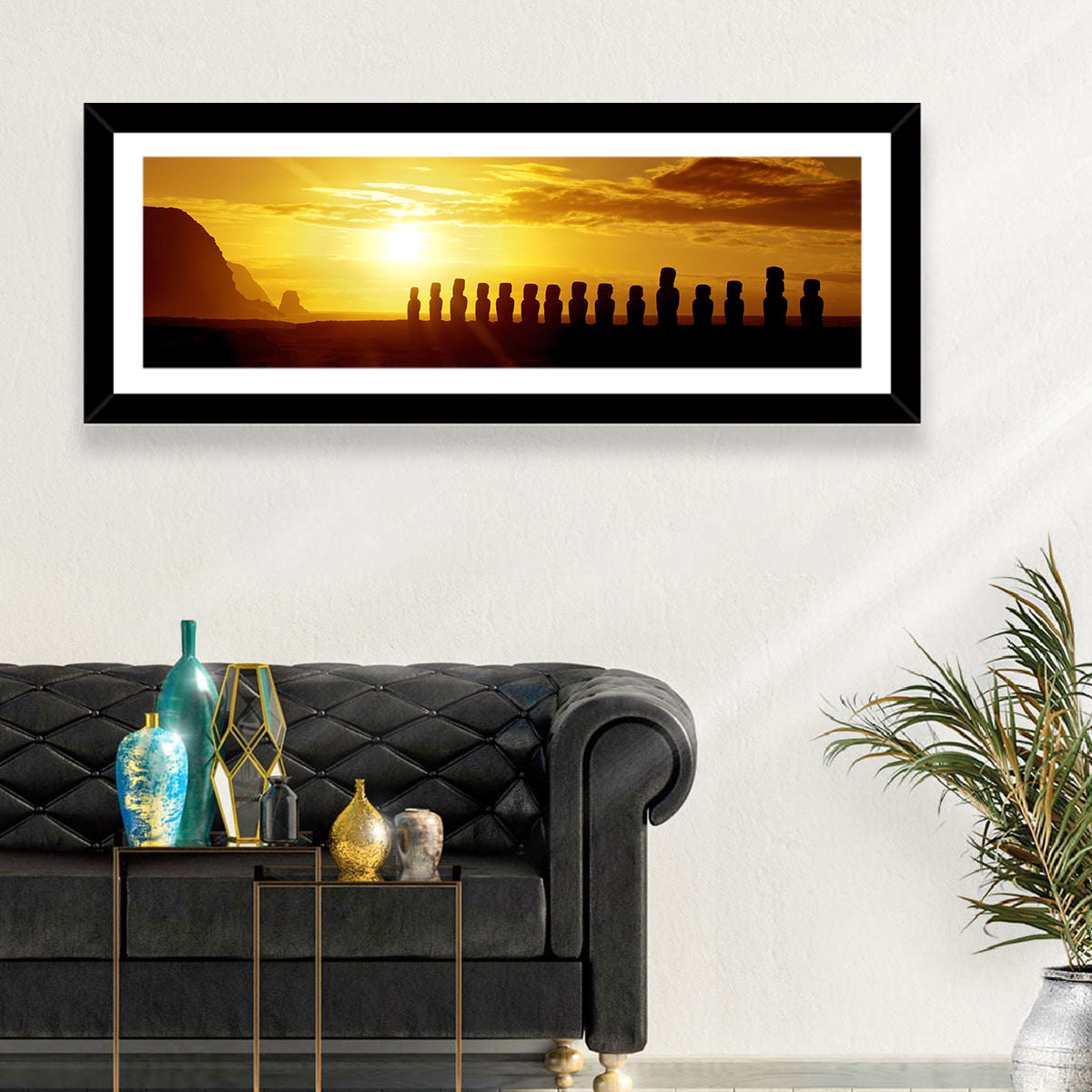Easter Island Moai at Sunset Wall Art