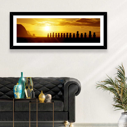 Easter Island Moai at Sunset Wall Art