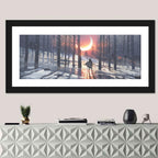 Lone Traveler in Winter Forest Wall Art