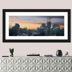Futuristic City Skyline at Dusk Wall Art