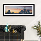 Futuristic City Skyline at Dusk Wall Art