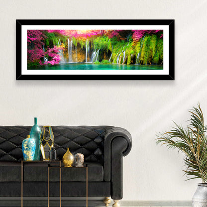 Plitvice Falls in Golden Light Wall Art