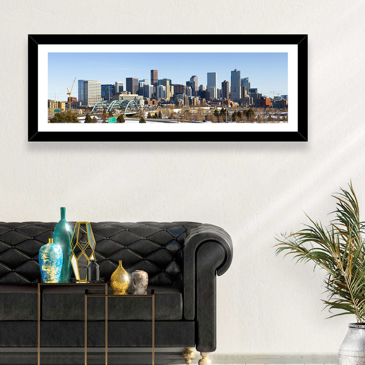 Denver Skyline with Speer Boulevard Bridge Wall Art