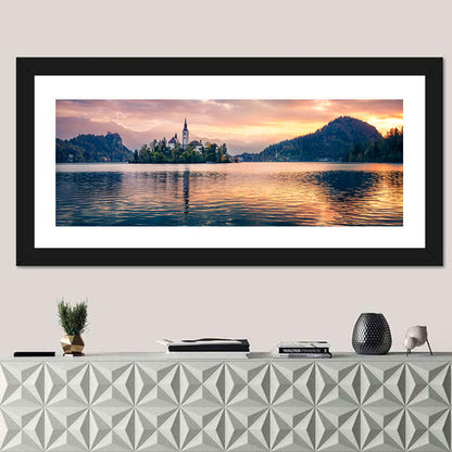 Golden Hour at Bled Island Wall Art