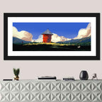 Red Tower in Meadow Wall Art