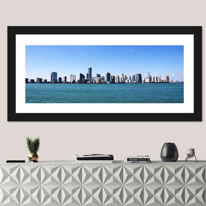 Miami Skyline Over Calm Blue Water Wall Art