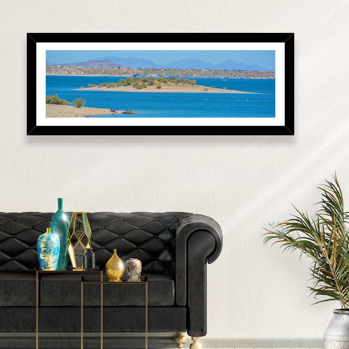 Lake Pleasant Shoreline with Boat Wall Art