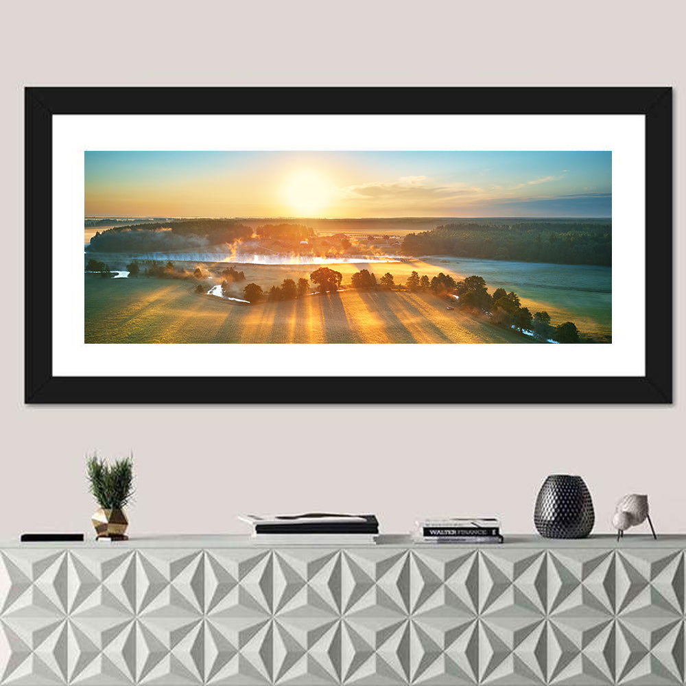 Sunrise Over Misty Meadow Wall Art